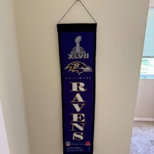 Baltimore Ravens Super Bowl XLVII Commemorative Banner Wall Hanging